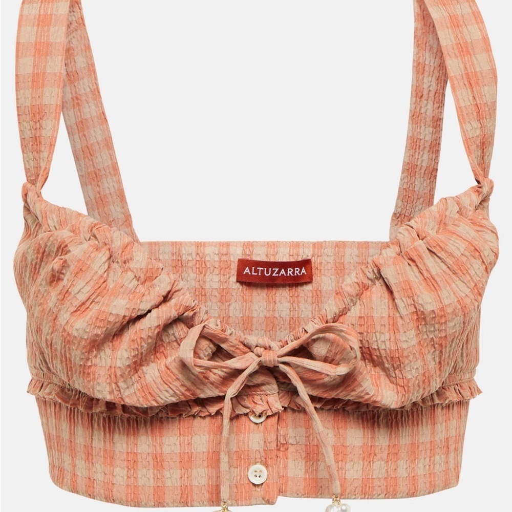 Altuzarra Bijou gingham cropped top size 36/us 4